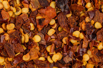 Pile of a crushed red pepper