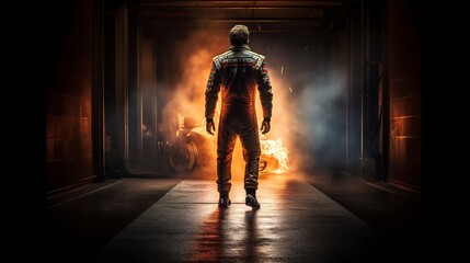 Fototapeta na wymiar Formula 1 Pilots, Generative AI, Illustration
