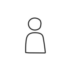 Hand drawn user vector icon. Hand drawn person flat sign design. Pictogram of user symbol pictogram. Hand drawn icon. UX UI icon. Linear icon