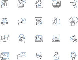 Television outline icons collection. Television, TV, Set, Screen, Monitor, Flat-screen, Television-set vector and illustration concept set. Tube, Box, Plasma linear signs