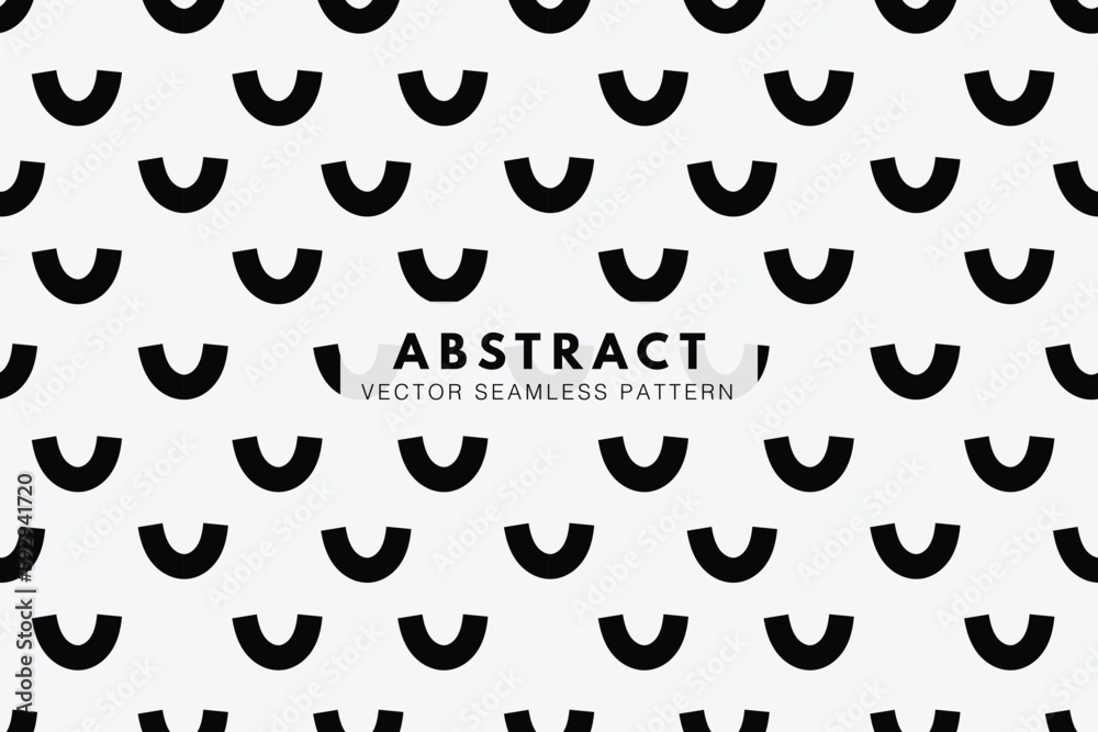 Wall mural curve lines cute abstract seamless repeating pattern