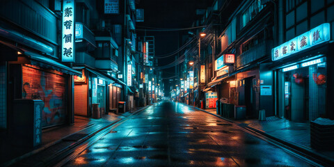 night lights, neon, torii, city street, tokyo premium photo, - obrazy, fototapety, plakaty