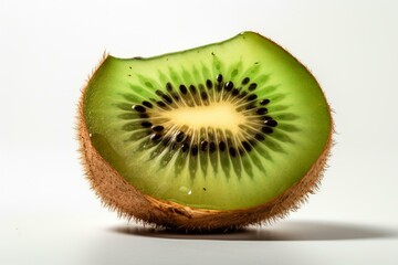 Fototapeta na wymiar Slice of ripe, juicy, tasty, and nutritious kiwi, isolated on white. Generative AI