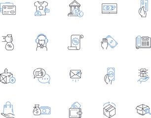 Shopper outline icons collection. Shopper, Consumer, Buyer, Purchaser, Trader, Client, Retailer vector and illustration concept set. Apparel, Shopkeeper, Boutique linear signs