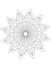 
   Flowers  Leaves Coloring page Adult.Contour drawing of a mandala on a white background.  Vector illustration Floral Mandala Coloring Pages, Flower Mandala Coloring Page, Coloring Page For Adul
