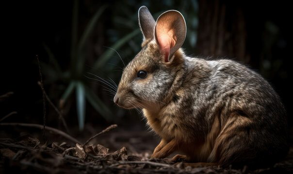 photo of bilby (macrotis lagotis) in its natural habitat. Generative AI