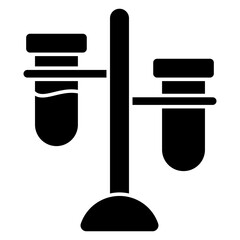      Editable flat design vector of test tubes stand 