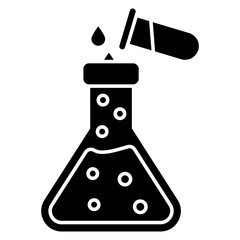 An editable design icon of chemical flask, experiment vector 