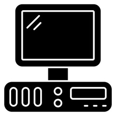 A flat design icon of computer 