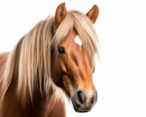 photo of Belgian horse isolated on white background. Generative AI