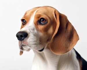 photo of Beagle isolated on white background. Generative AI
