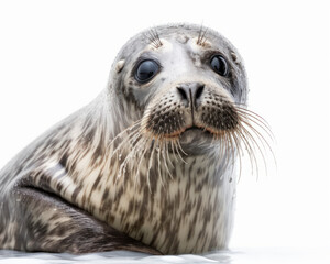 photo of bearded seal isolated on white background. Generative AI