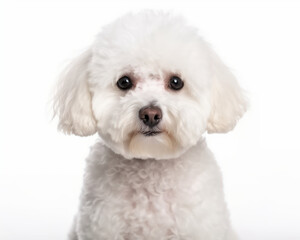 photo of Bichon Frise isolated on white background. Generative AI