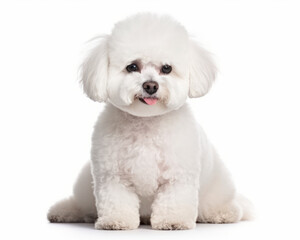 photo of Bichon Frise isolated on white background. Generative AI