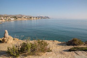 Fototapeta na wymiar Marker near Almadrava Beach; El Campello; Alicante; Spain