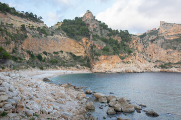 Landscape at Moraig Cove Beach; Alicante; Spain - 592947150