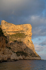 Fototapeta na wymiar View of Cliff at Moraig Cove Beach; Alicante; Spain