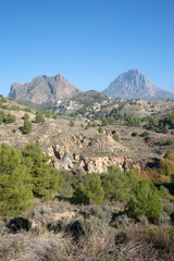 View of Puig Campana Mountain; Benidorm; Alicante; Spain - 592947192
