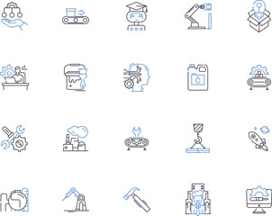 Import and export outline icons collection. import, export, customs, tariff, logistics, shipment, container vector and illustration concept set. cargo, freight, carrier linear signs