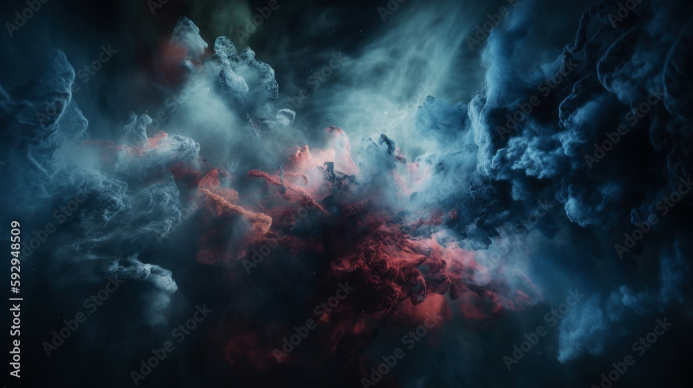 Wall mural space and glowing nebula background. ai generated.