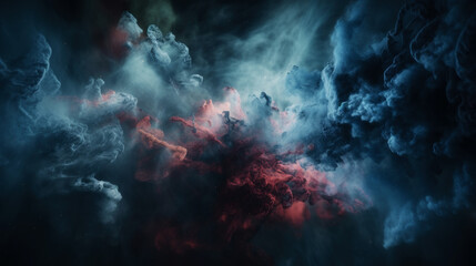 Obraz na płótnie Canvas Space and glowing nebula background. Ai generated.