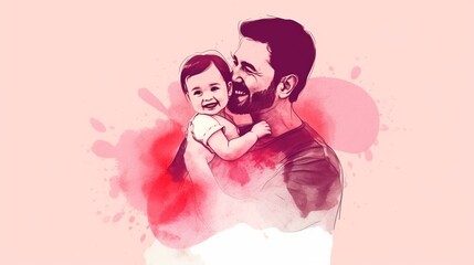 Illustration for Father's day, Generative Ai