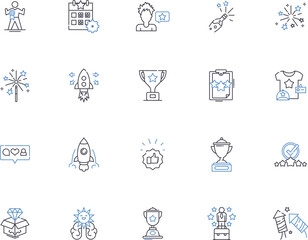 Successful business outline icons collection. Profit, Entrepreneur, Returns, Expansion, Growth, Market, Customers vector and illustration concept set. Leadership, Networking, Investing linear signs