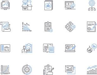 Database outline icons collection. Database, DBMS, RDBMS, SQL, Oracle, MongoDB, Cloud vector and illustration concept set. Table, Index, Query linear signs