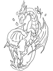 Immerse yourself in the world of fantasy with Mythical Creatures, a coloring page featuring a detailed outline illustration of an ancient dragon. Let your imagination soar as you bring this legend.