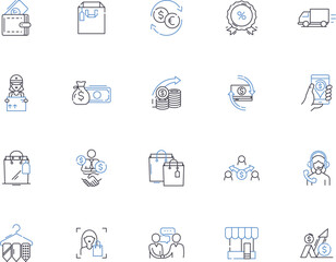 Customer Development outline icons collection. Customer, Development, Research, Interaction, Experience, Service, Support vector and illustration concept set. Satisfaction, Engagement, Perception
