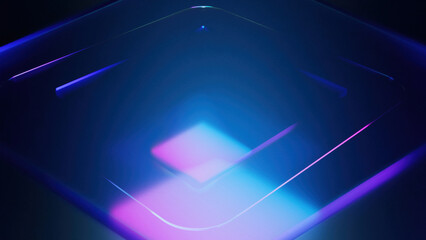 3d render squares glass. Computer generated