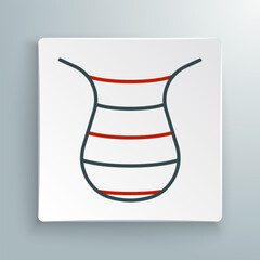 Line Fishing net icon isolated on white background. Fishing tackle. Colorful outline concept. Vector