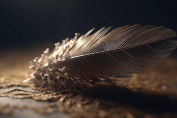 A close-up of a natural object, such as a feather or seed, with unique structure and detail, Generative AI