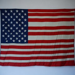 american flag on a white background, USA Flag Generative Ai