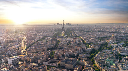 Eiffel tower paris city with sunset background
