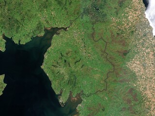 Cumbria, England - Great Britain. Low-res satellite. No legend