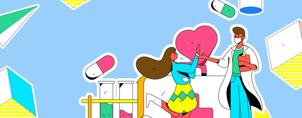 Medical Characters Anti-epidemic Flat Vector Concept Operation Hand Drawn Illustration
