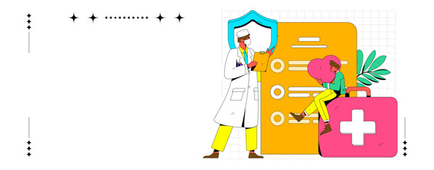 Medical Characters Anti-epidemic Flat Vector Concept Operation Hand Drawn Illustration
