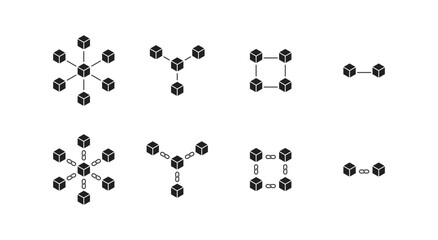 Blockchain icon set. Vector EPS 10