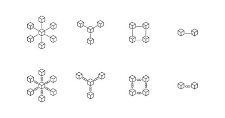 Blockchain icon set. Vector EPS 10
