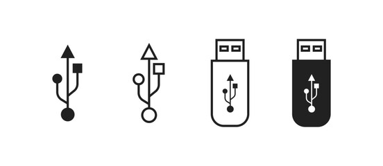 USB icon set. Vector EPS 10