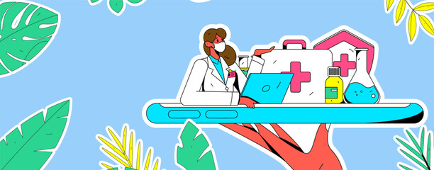 Medical Characters Anti-epidemic Flat Vector Concept Operation Hand Drawn Illustration
