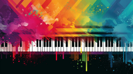 piano keyboard. minimal concept design Generative AI