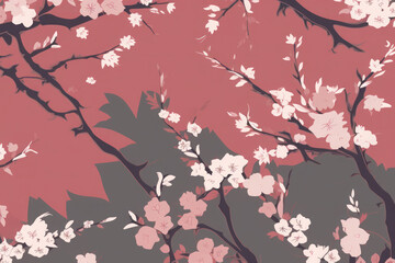 cherry blossom seamless pattern