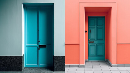 Colorful doors in a row. Conceptual image