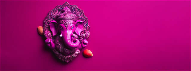 Generative AI. Lord Ganesha, the celebration of Ganesh. - obrazy, fototapety, plakaty