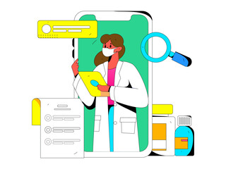 Medical Characters Anti-epidemic Flat Vector Concept Operation Hand Drawn Illustration

