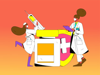 Medical Characters Anti-epidemic Flat Vector Concept Operation Hand Drawn Illustration
