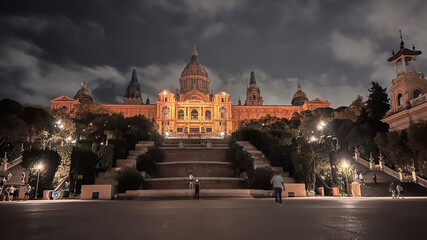 Fototapeta premium Night barcelona