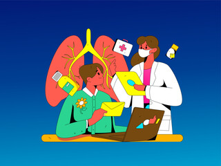 Medical Characters Anti-epidemic Flat Vector Concept Operation Hand Drawn Illustration
